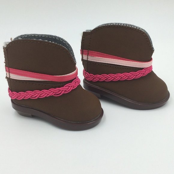 American Girl ‘WESTERN PLAID’ SHOES (Only), Fits 18” Doll, 2014 Retired - Picture 1 of 5